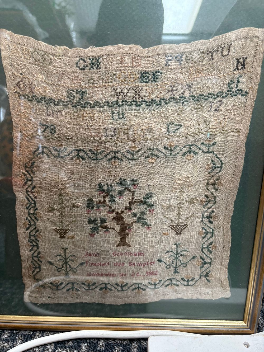 Lot 740: Antique sampler dated 1812