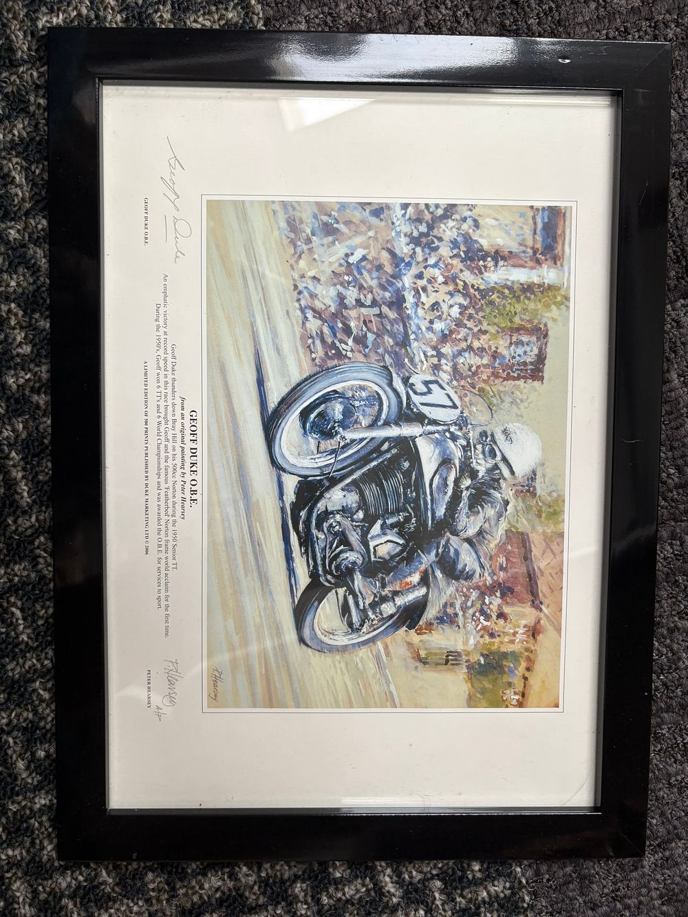 Lot 755: Print of motorbike limited edition and signed by...