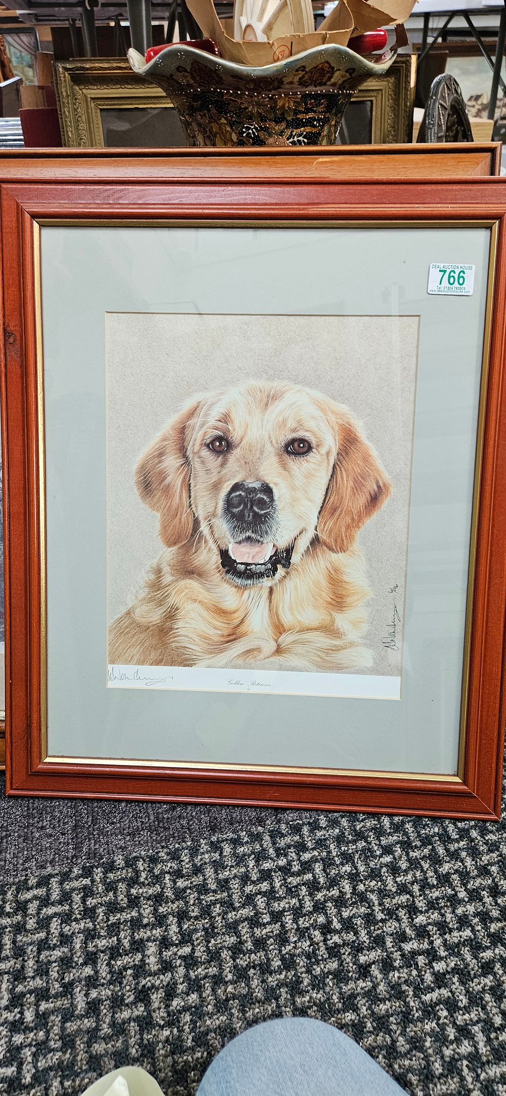 Lot 766: Signed print of Golden Retriever