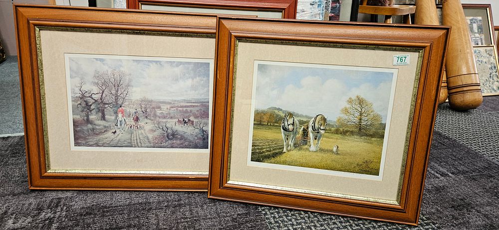 Lot 767: 2 x Signed prints of horses - Riding...