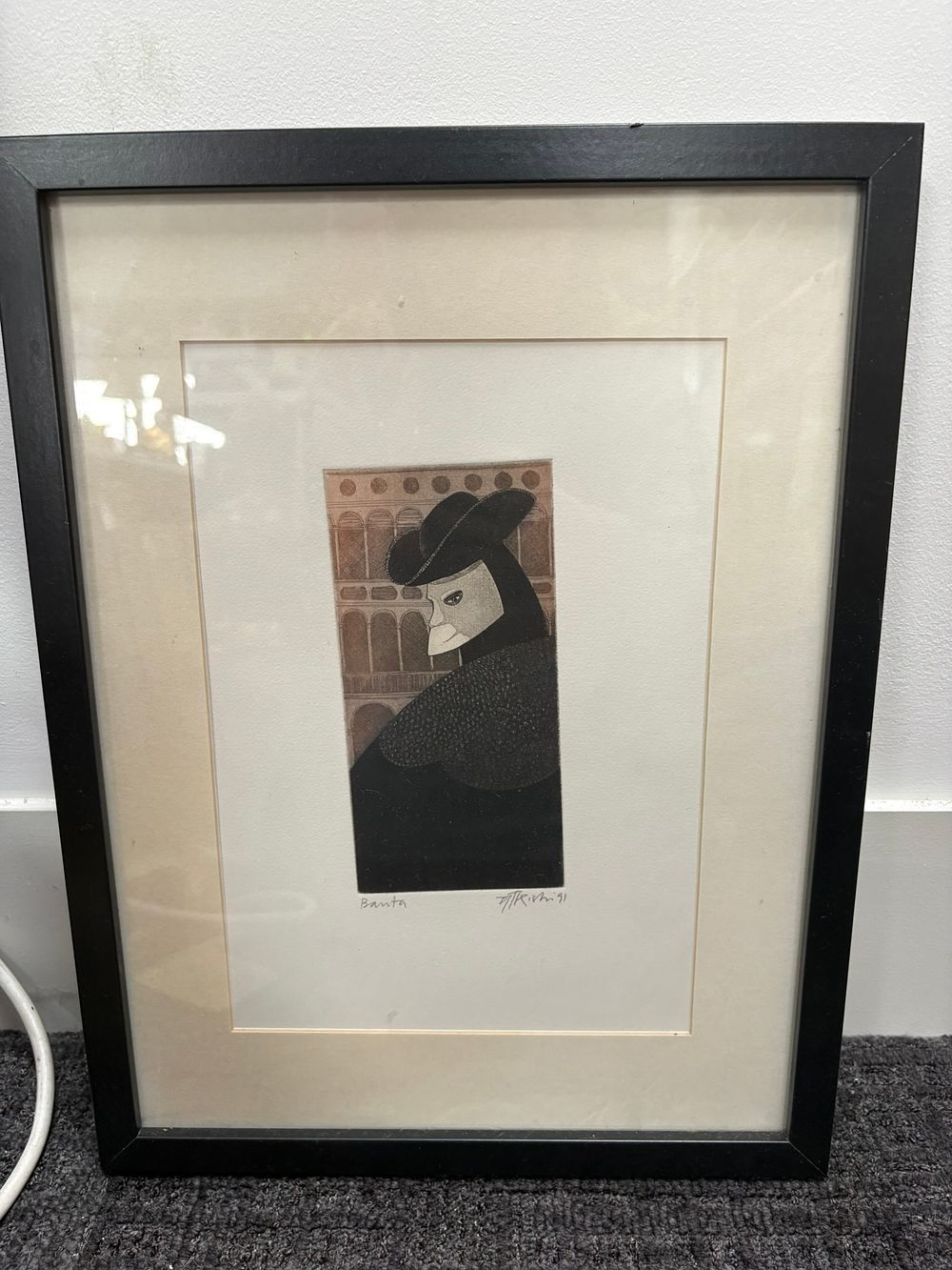 Lot 769: Picture titled 'Bauta' - signed