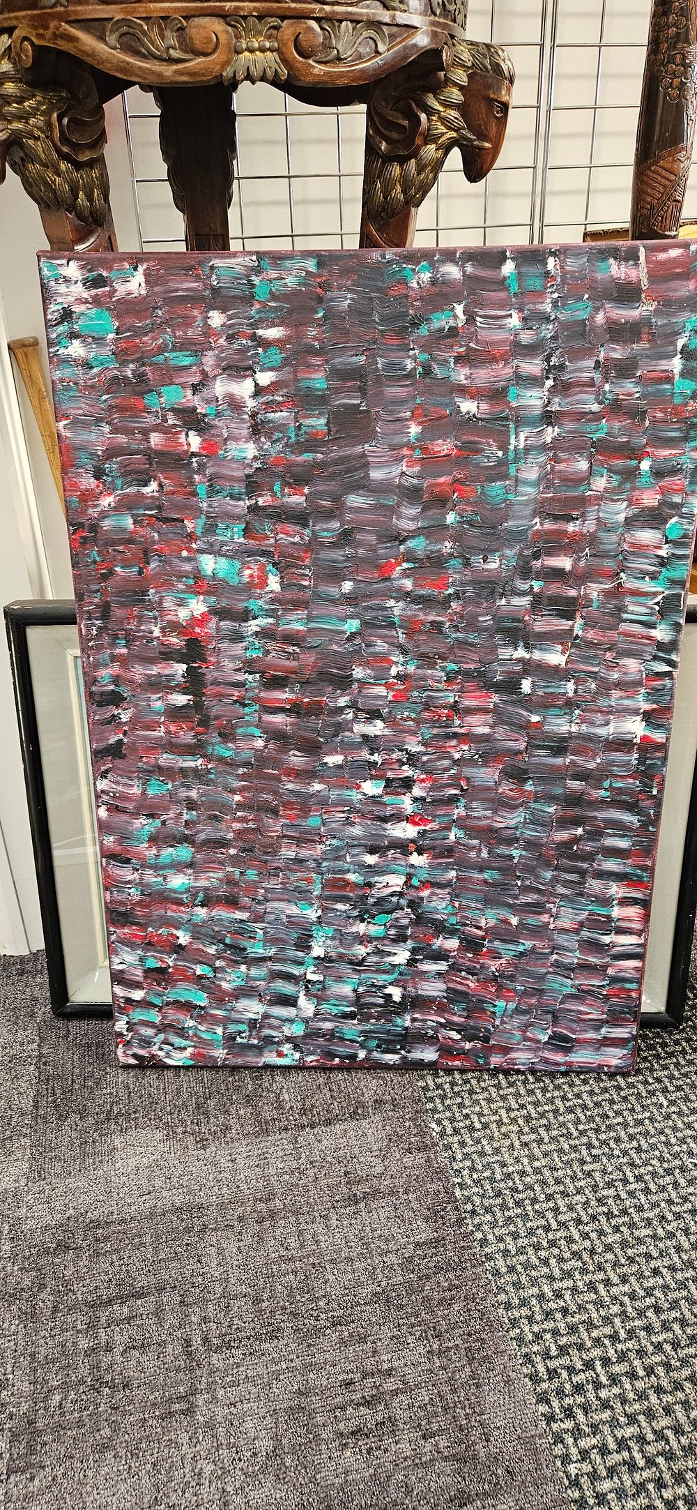 Lot 781: Large modern oil on canvas