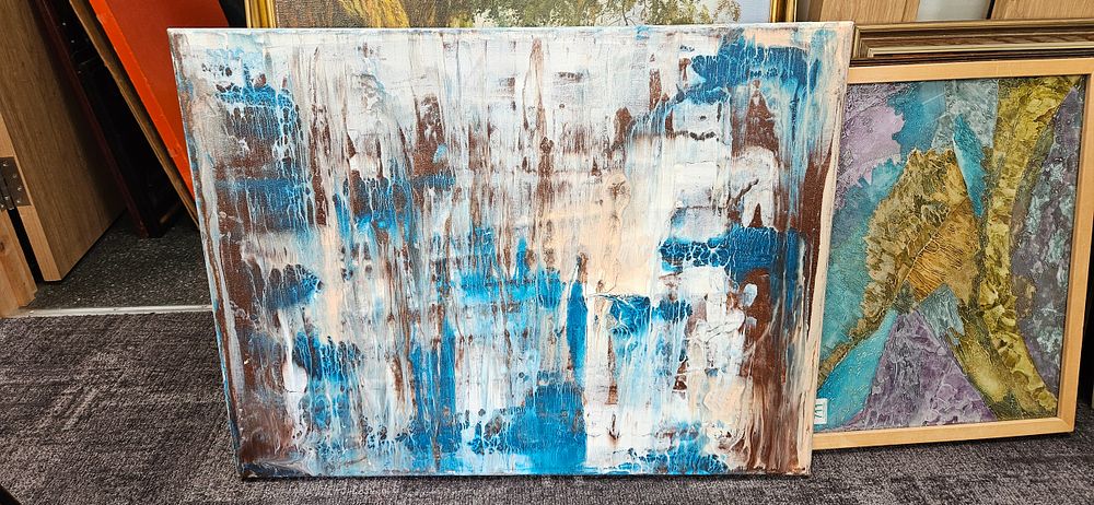 Lot 782: Large modern oil on canvas