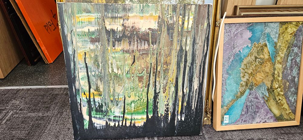 Lot 783: Large modern oil on canvas