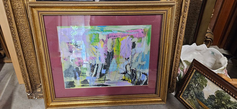 Lot 785: Framed and glazed abstract painting