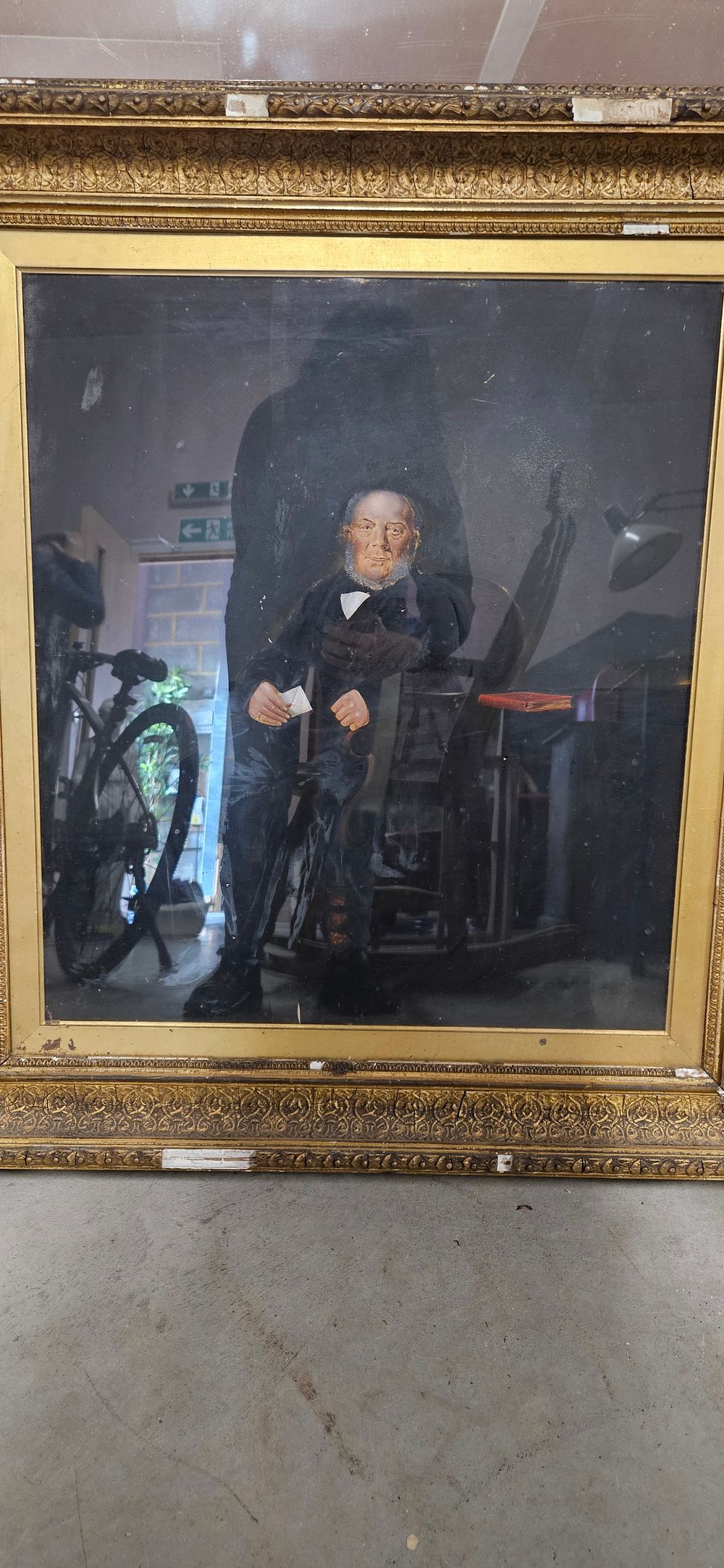 Lot 787: Large framed picture of a man