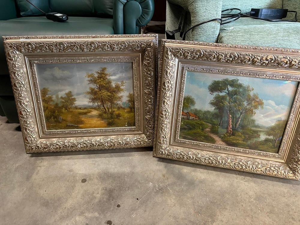 Lot 788: 2 x Oil paintings of landscapes signed Inness