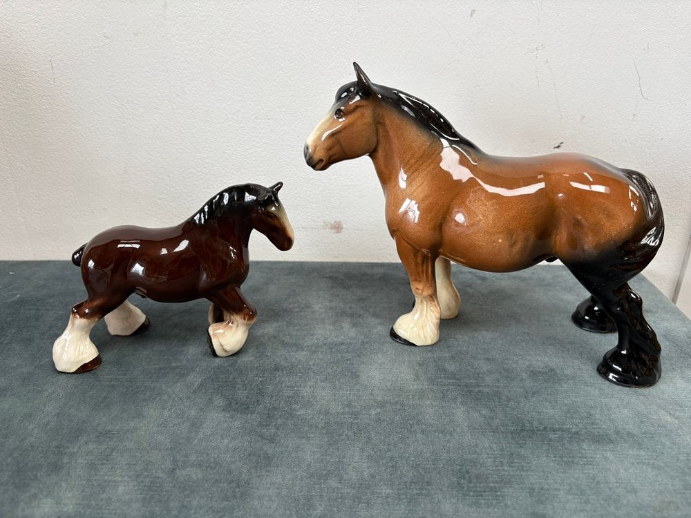 Lot 167: 2 x Porcelain shire horses