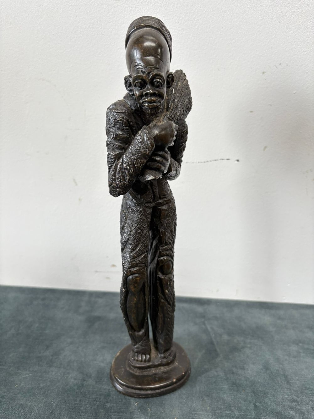 Lot 175: Soapstone African carved figure of a man -...