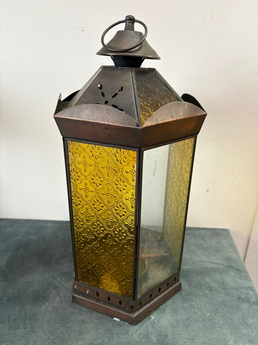 Lot 181: Modern glass and metal candle lantern