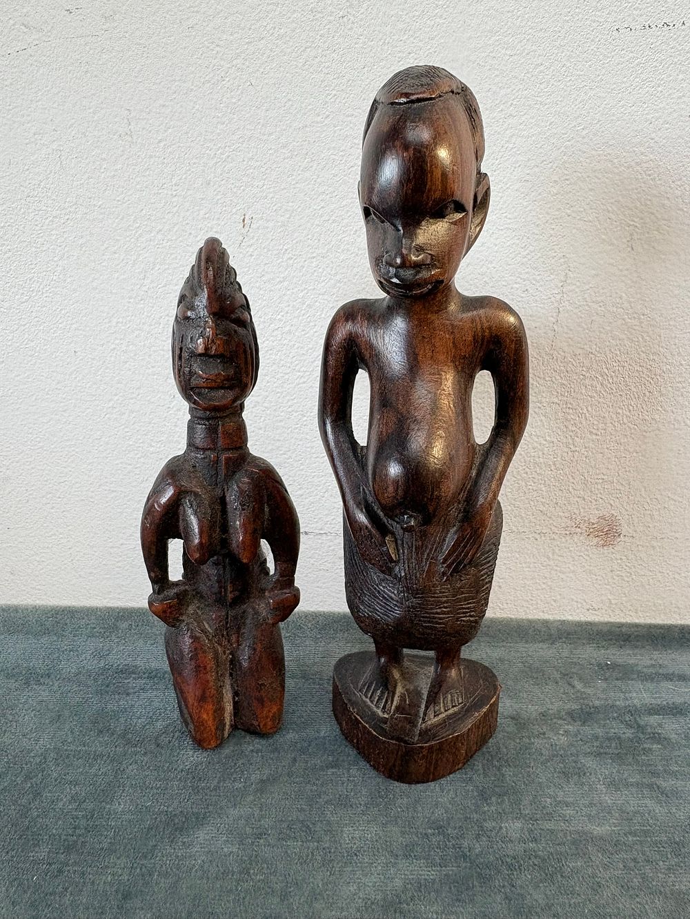 Lot 188: Antique Ibeji Nigerian wooden carving and one other...