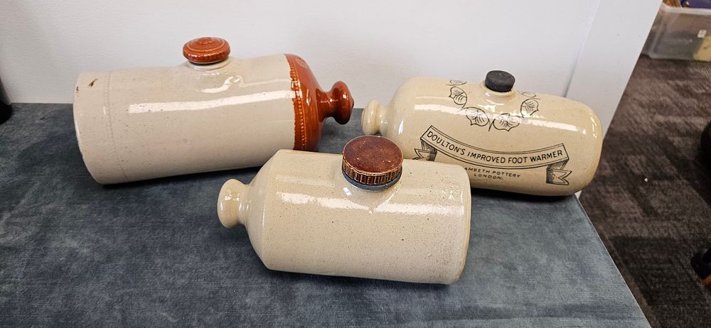 Lot 207: 3 x Antique Footwarmers including Doulton