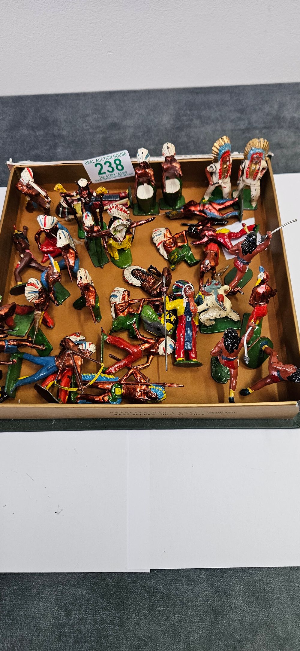 Lot 238: Timpo/ Johillco? metal toy Red Indian figures