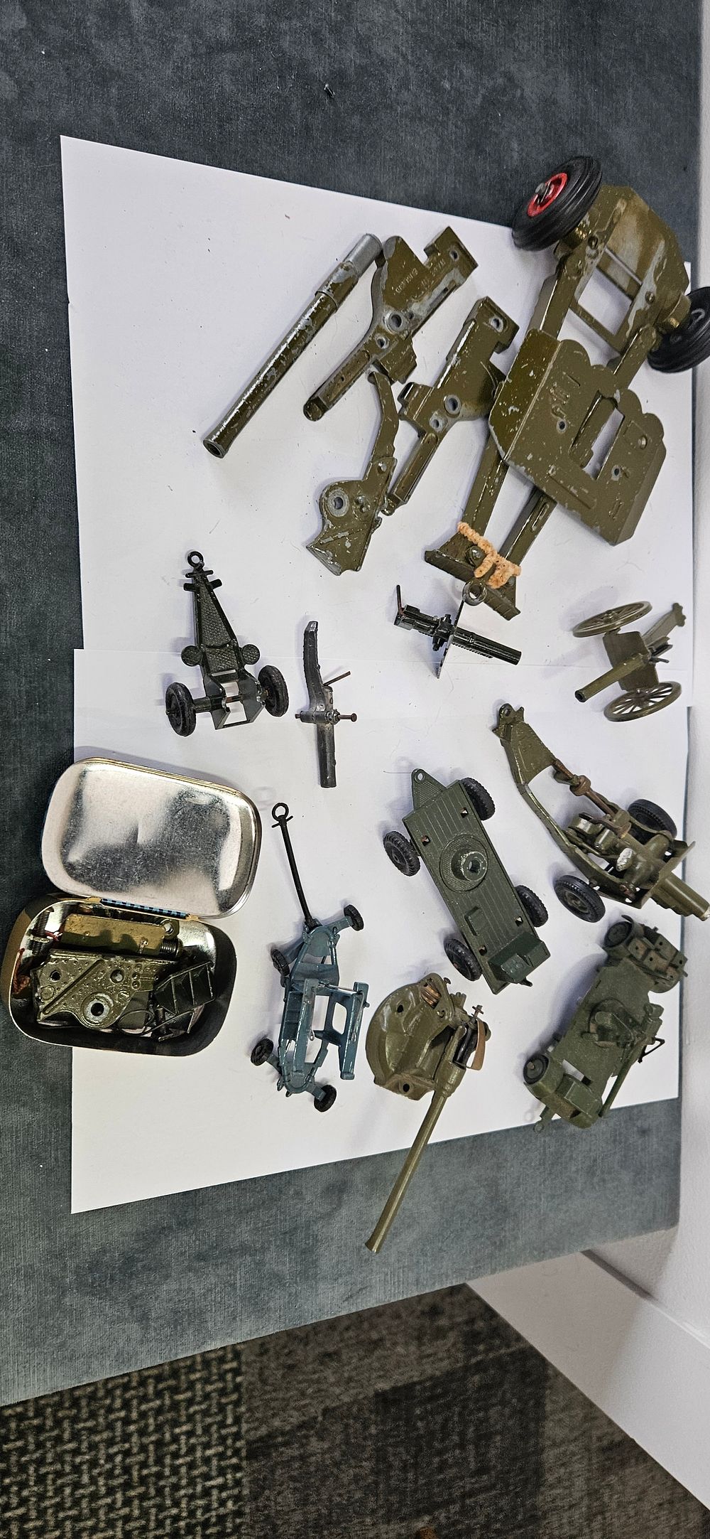 Lot 245: Britains/ Dinky die cast army vehicles for repair