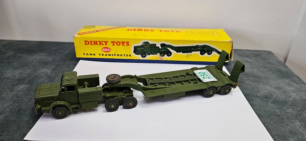 Lot 250: Dinky Supertoys No. 660 Tank Transporter die-cast model.