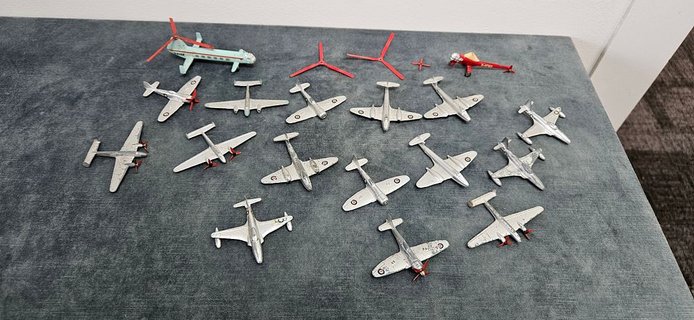 Lot 289: Dinky Toys die-cast model aircraft, with RAF markings.