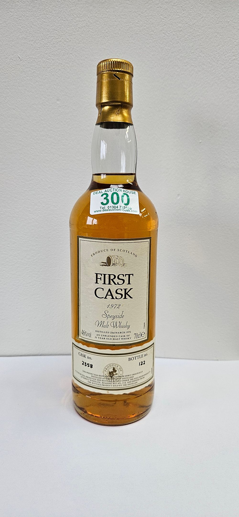 Lot 300: First Cask 1972 Speyside Malt Whisky 31 Year...