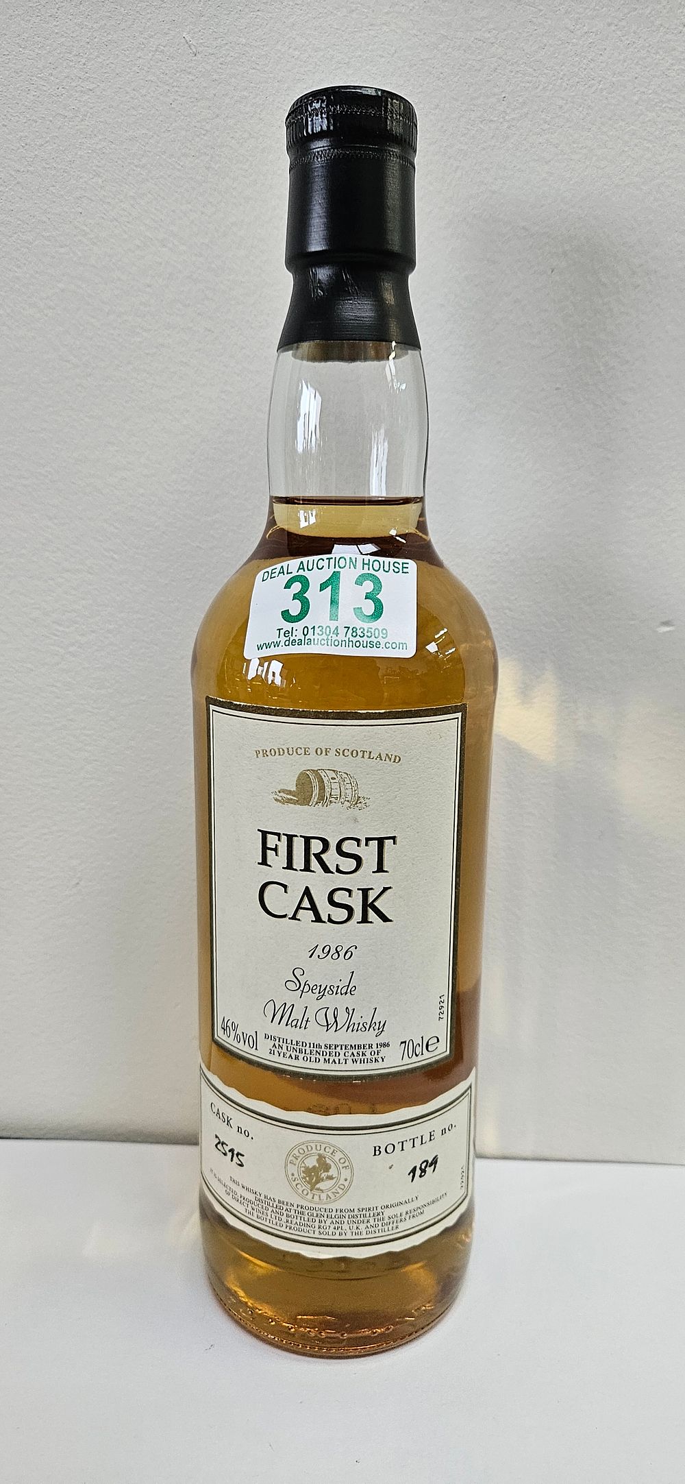Lot 313: First Cask 1986 Speyside Malt Whisky 21 Year...