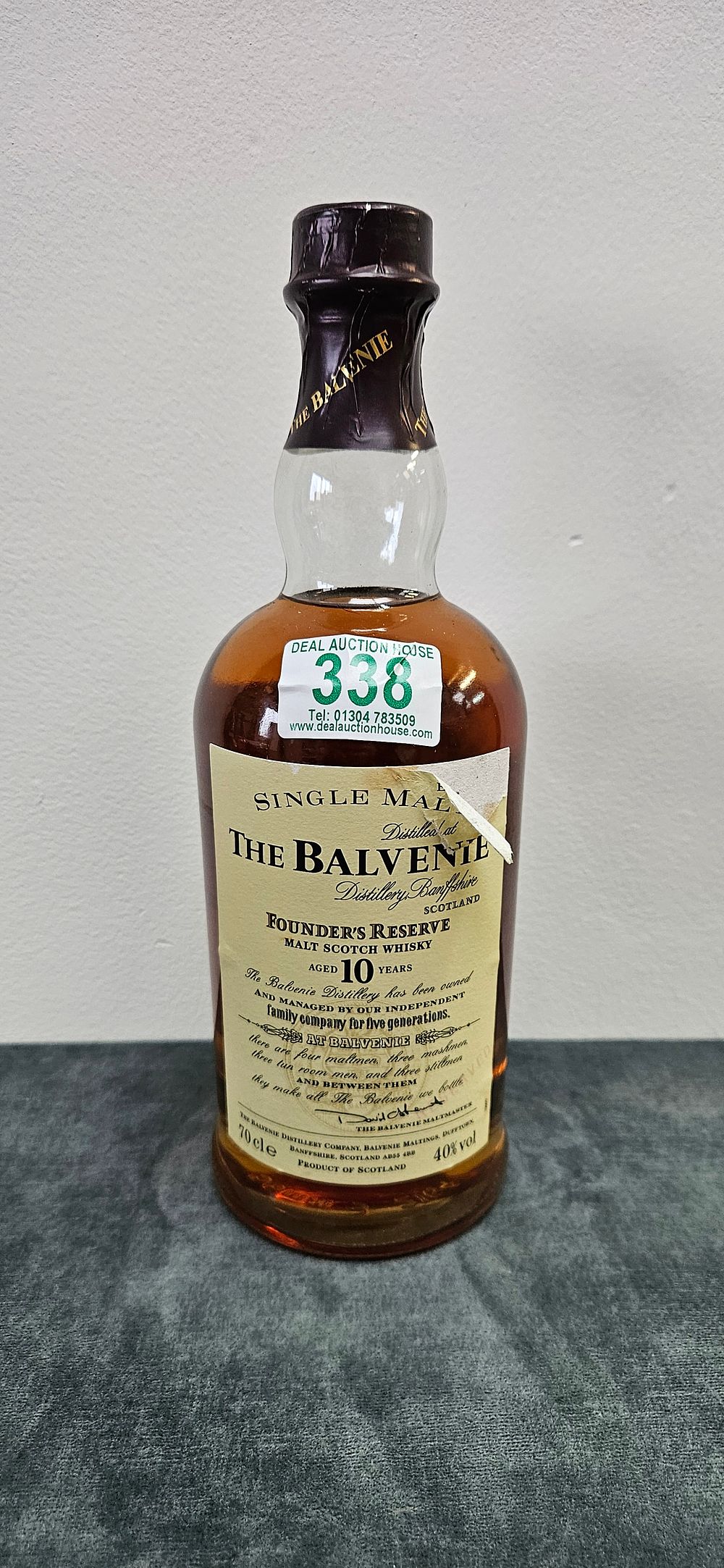 Lot 338: The Balvenie 10 Year Old Founder's Reserve single...