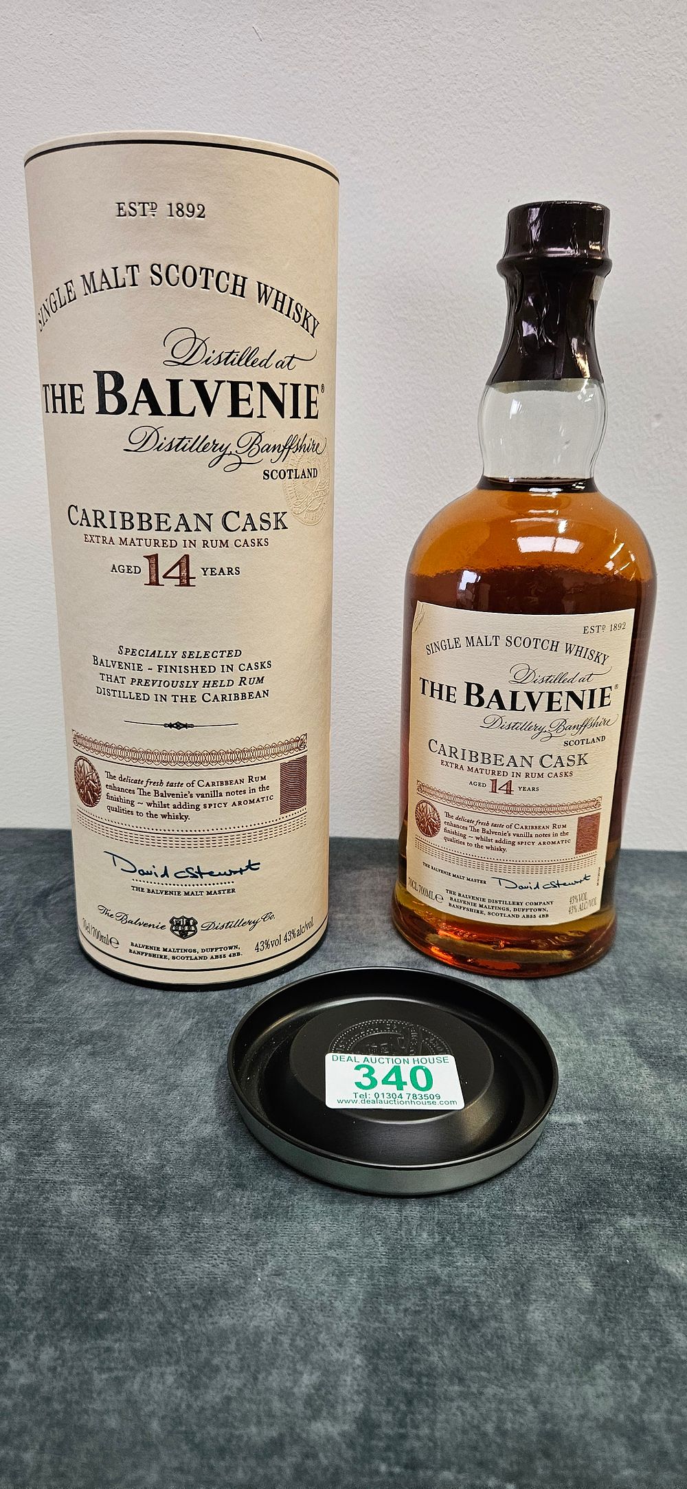 Lot 340: The Balvenie Caribbean Cask 14 Year Old Single...