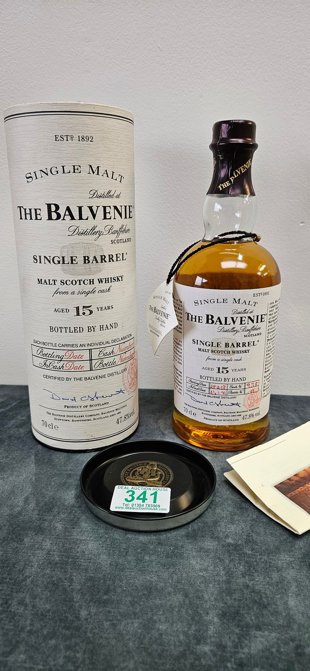 Lot 341: The Balvenie Single Barrel 15 Year Old single...