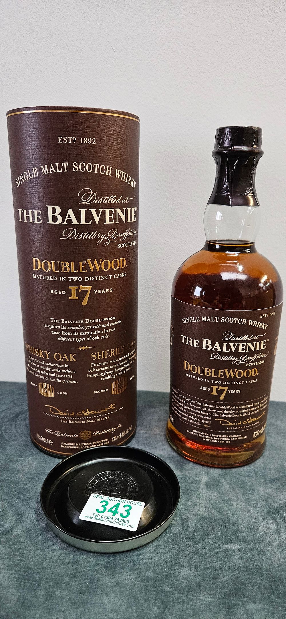 Lot 343: The Balvenie 17 Year Old DoubleWood Single Malt...