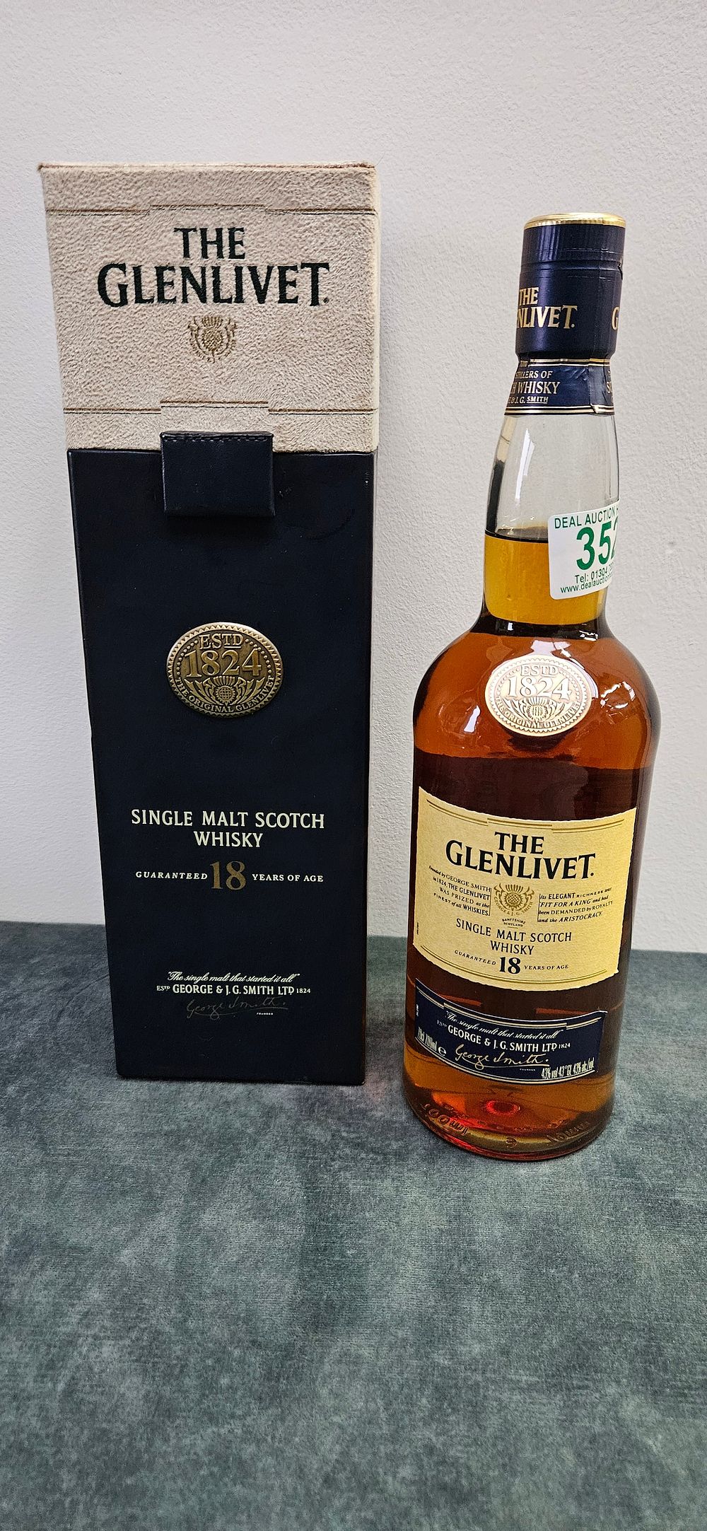 Lot 352: The Glenlivet 18 Year Old Single Malt Scotch...