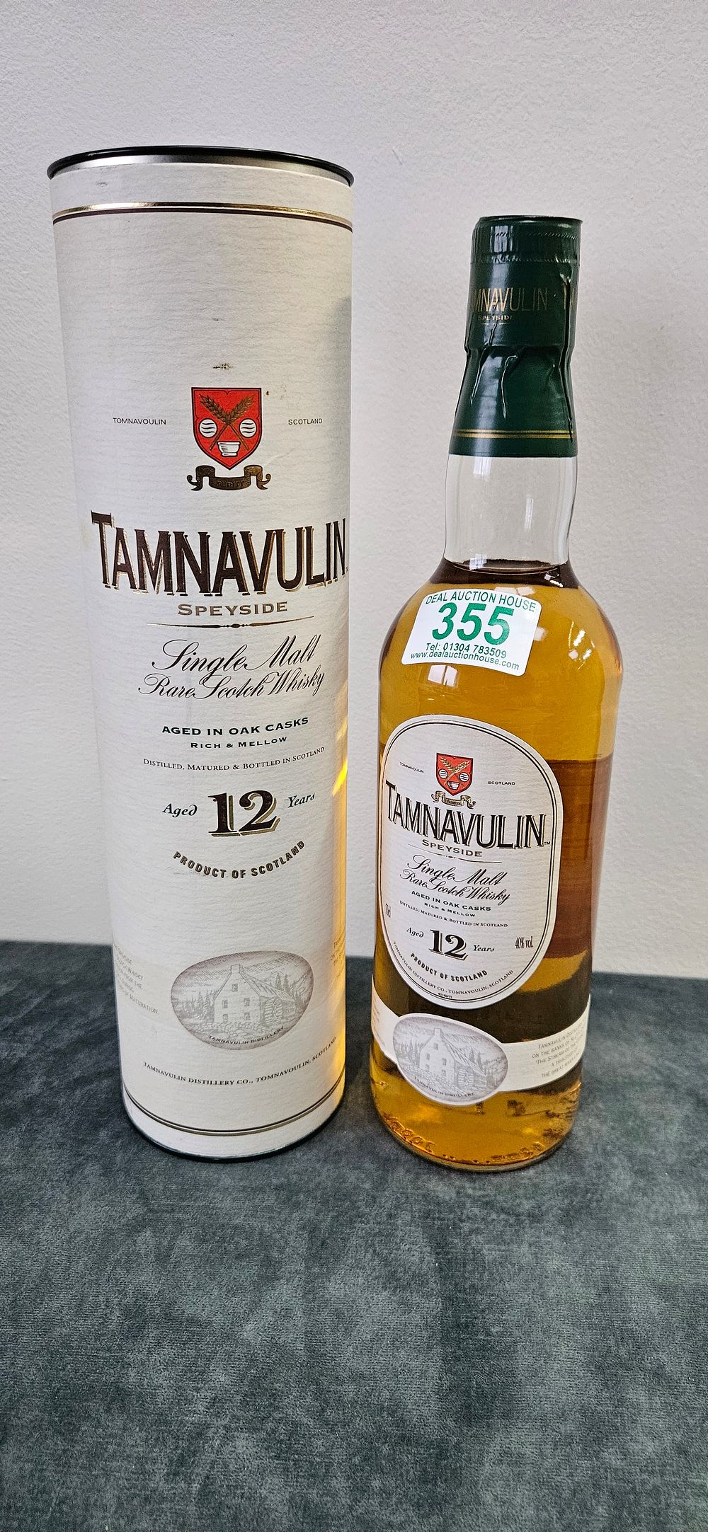 Lot 355: Tamnavulin 12 Year Old Speyside Single Malt Scotch...