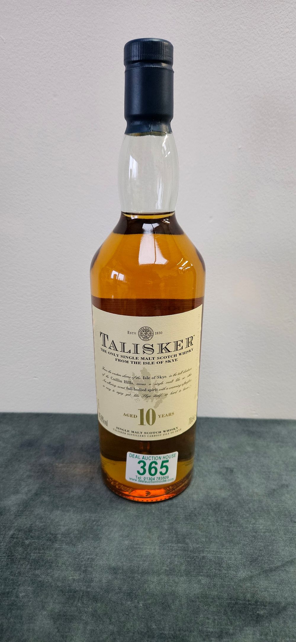 Lot 365: Talisker 10 Year Old Single Malt Scotch Whisky.