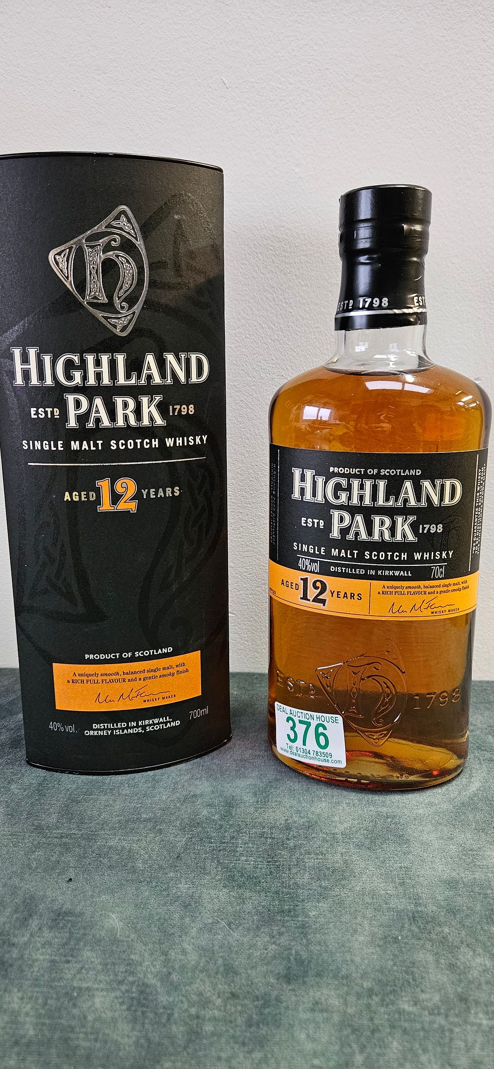 Lot 376: Highland Park 12 Year Old Single Malt Scotch...