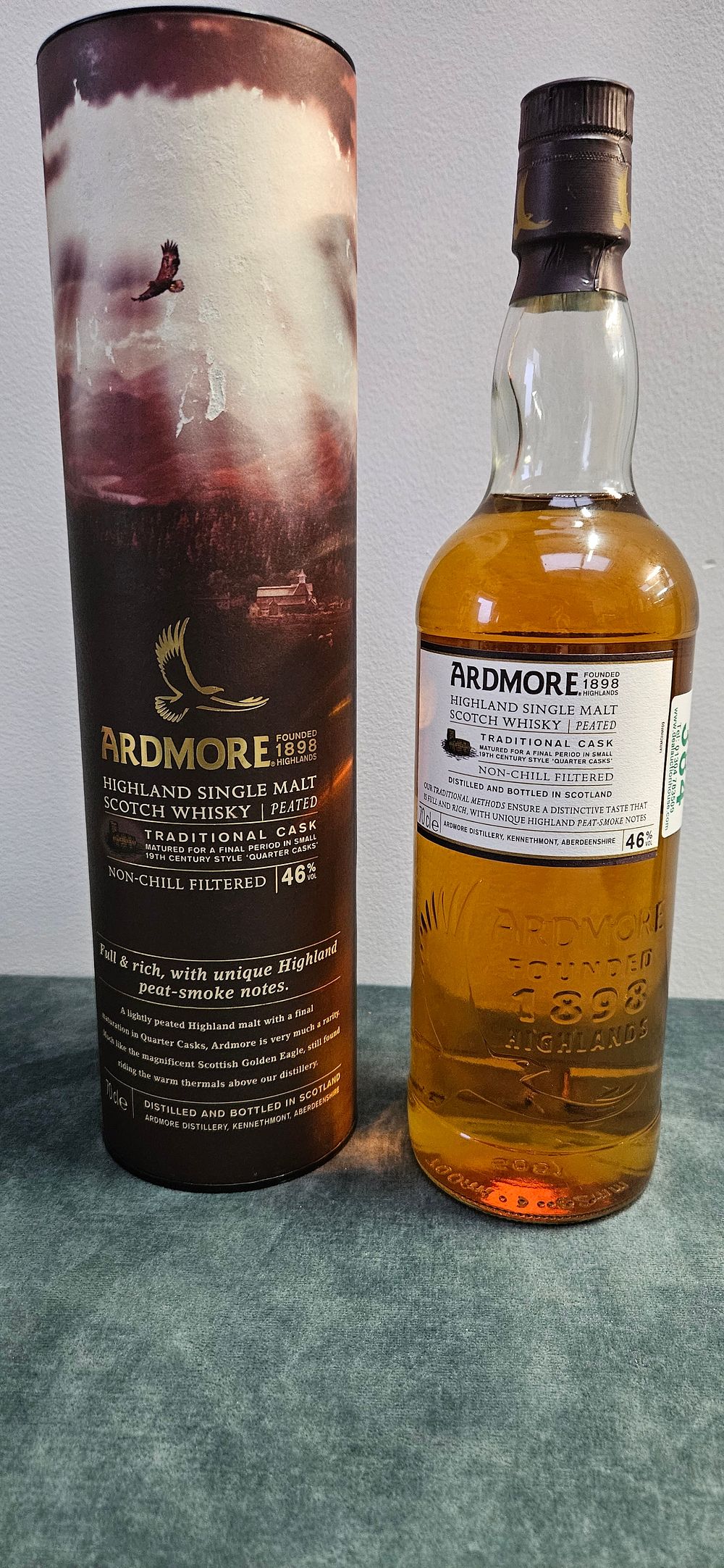 Lot 384: Ardmore Traditional Cask Peated Highland Single Malt Scotch...