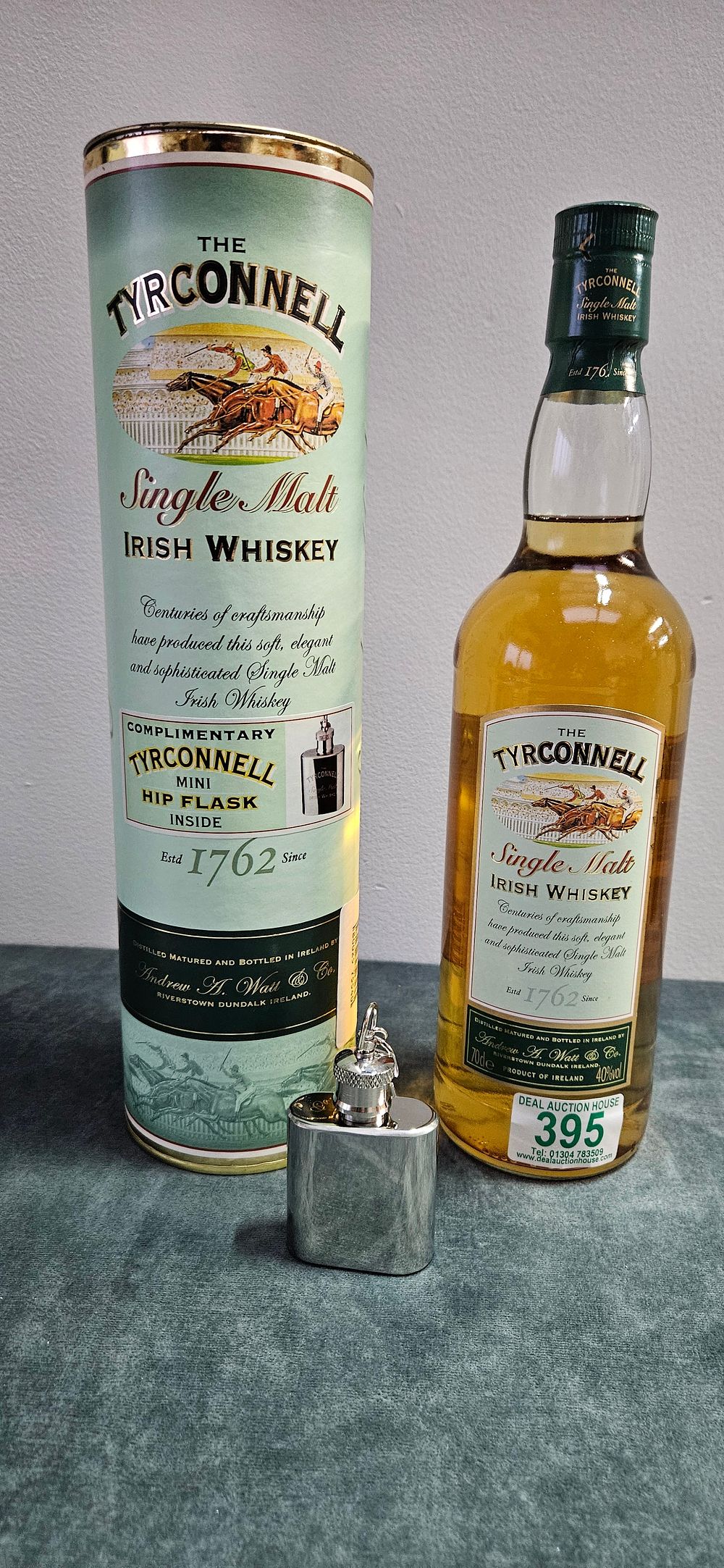 Lot 395: The Tyrconnell Single Malt Irish Whiskey with miniature...