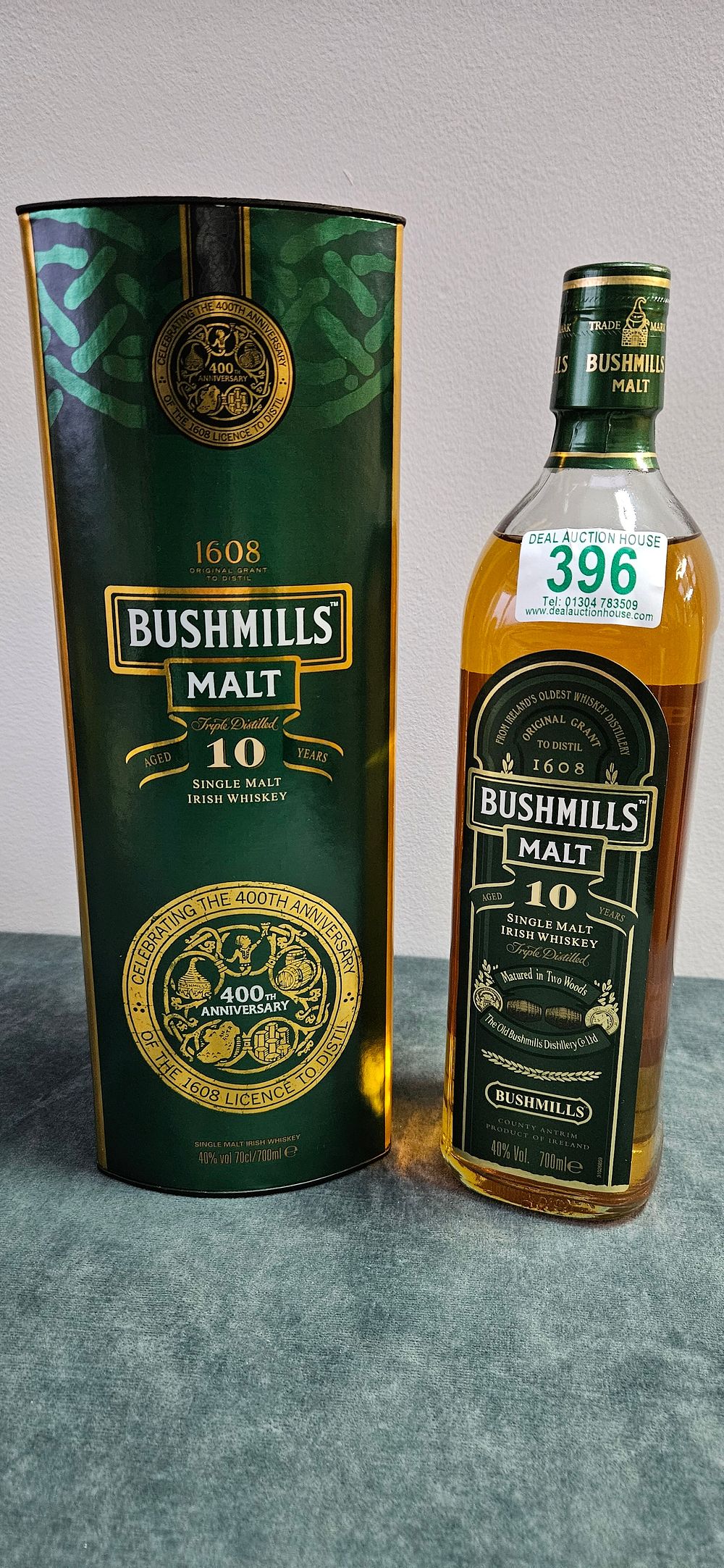 Lot 396: Bushmills 10 Year Old Single Malt Irish Whiskey,...