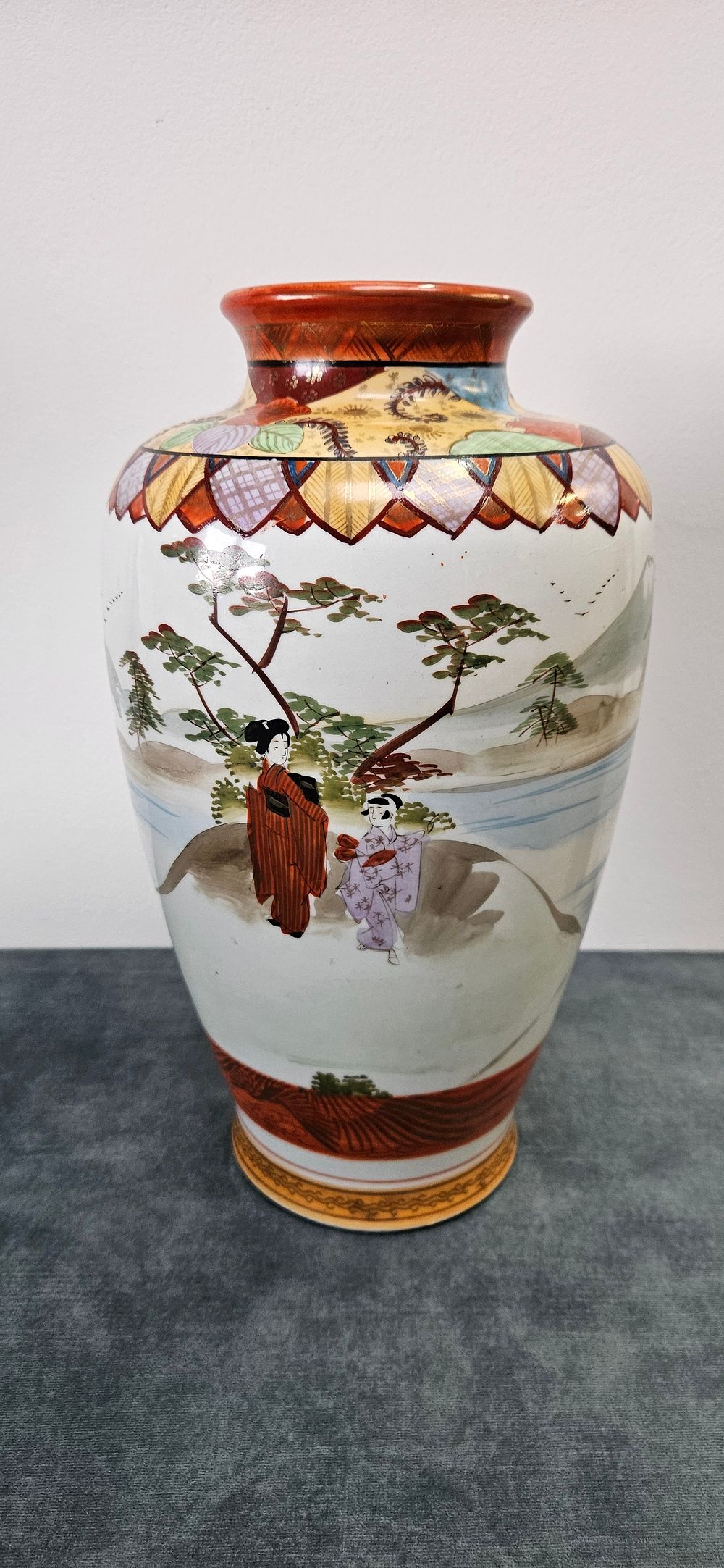 Lot 430: Japanese Satsuma pottery baluster vase.