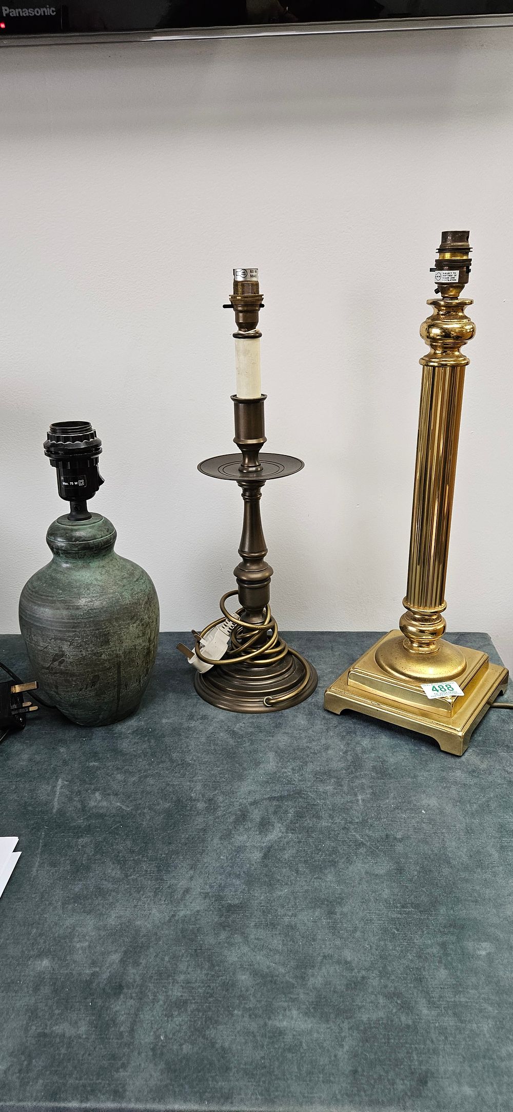 Lot 488: 3 x Modern table lamps