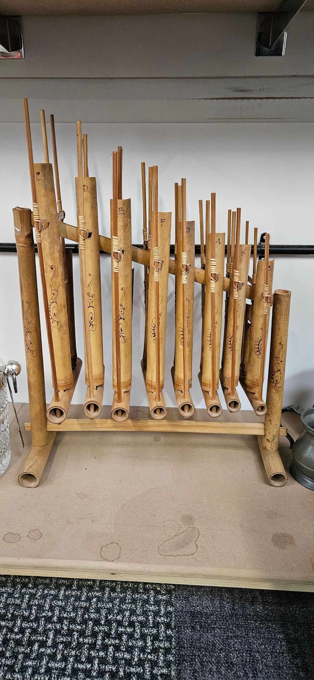 Lot 490: Angklung, a traditional Indonesian musical instrument.