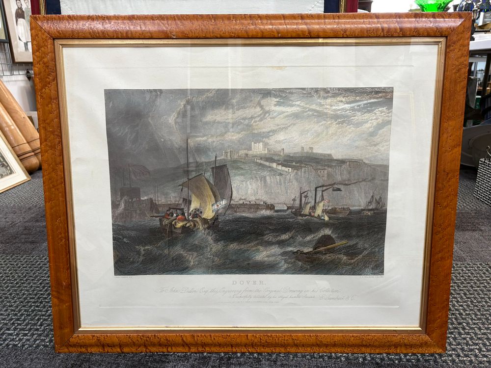 Lot 685: Large engraving of Dover Castle after Turner in...