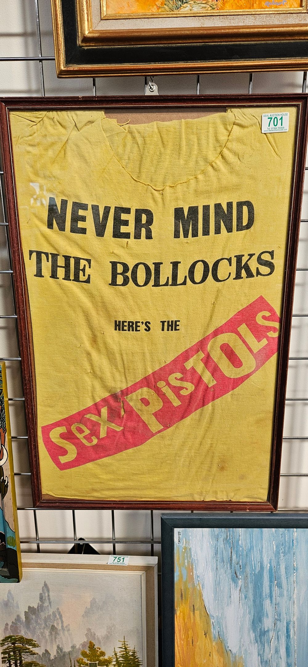 Lot 701: Yellow Sex Pistols "Never Mind the Bollocks" graphic...