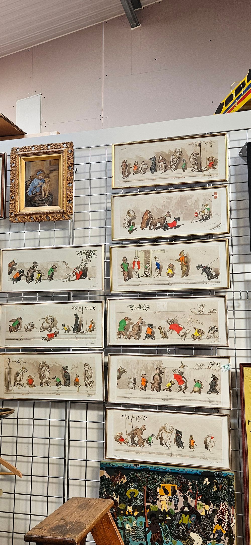 Lot 709: Hand-coloured etchings from the "Dirty Dogs of Paris"...