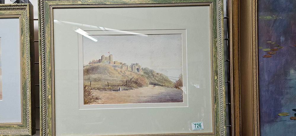 Lot 726: Watercolour of possibly Dover castle signed G. H...