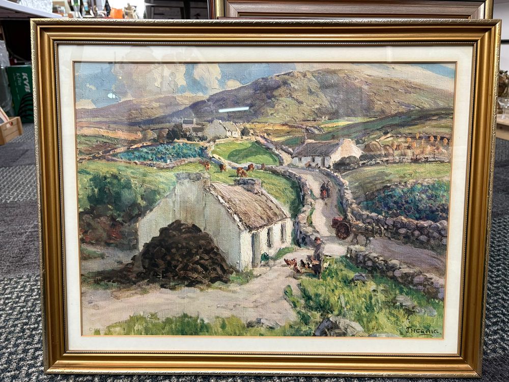 Lot 734: Large print of Cottages at Dungloe, County Donegal...