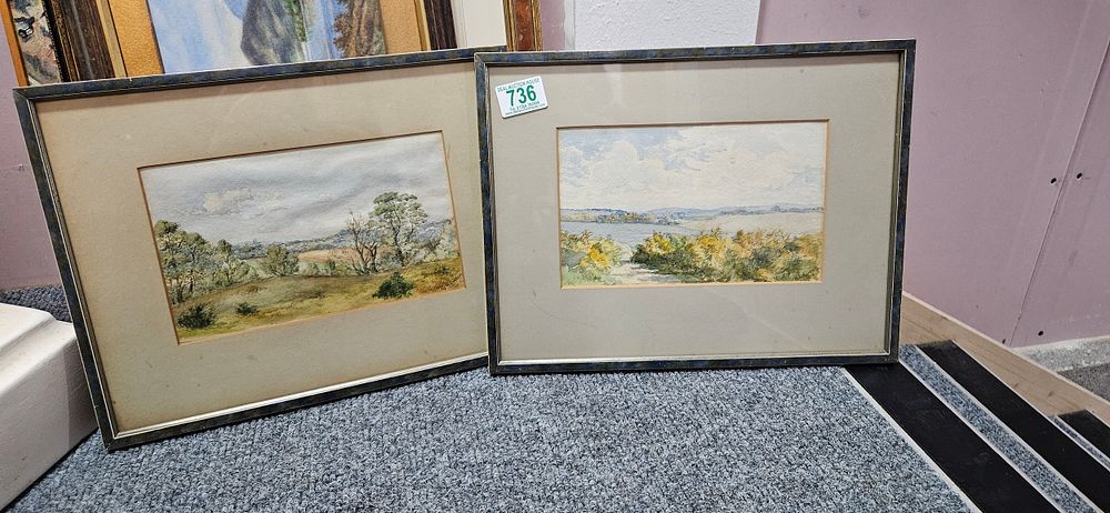 Lot 736: 2 x Small watercolours signed G K Lydon