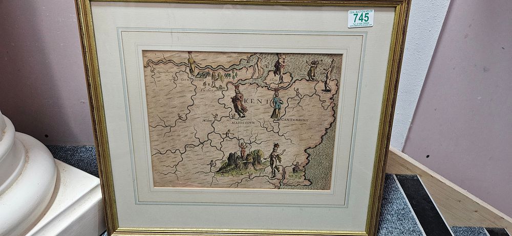 Lot 745: Antique map of Kent by Michael Drayton, published...