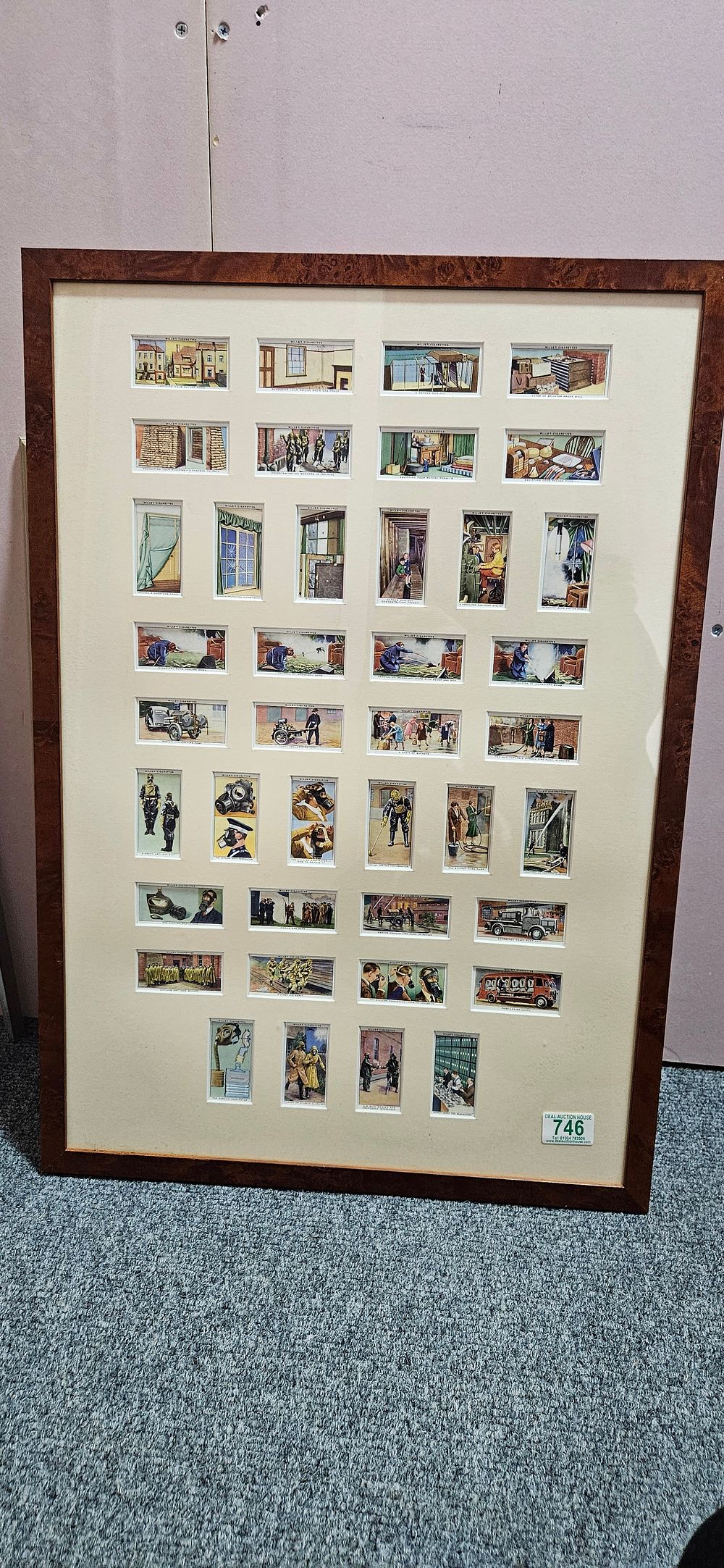 Lot 746: Framed and glazed set of cigarette cards -...