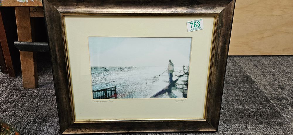Lot 763: Print titled 'Dazzling Water, Deal' - signed