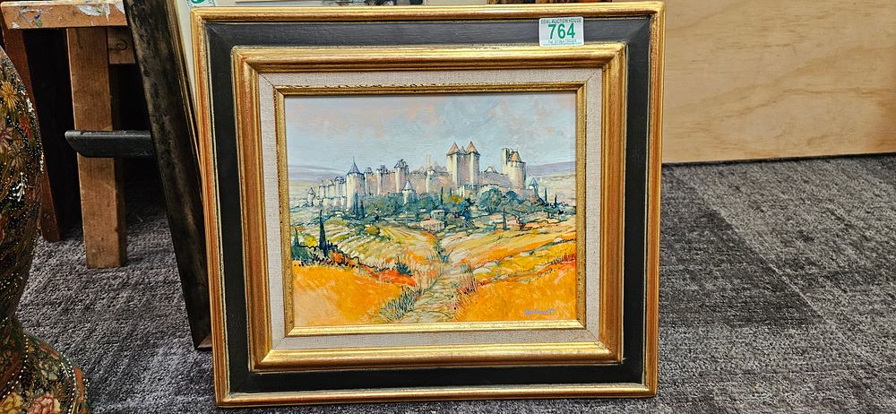 Lot 764: Oil on canvas signed Patrick Robart of Carcassonne...