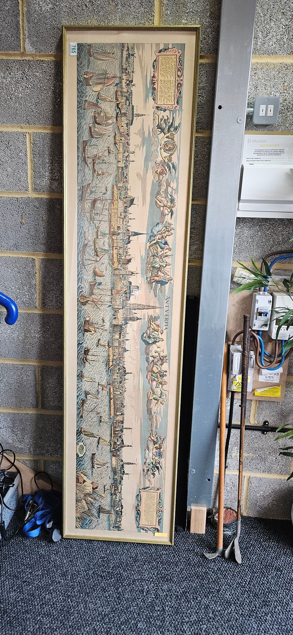 Lot 765: Very large panoramic print of map of Antverpia...