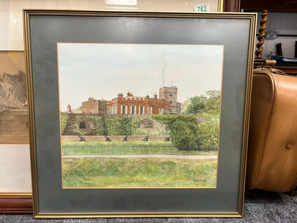 Lot 774: Watercolour painting of Walmer Castle signed Julie Wale