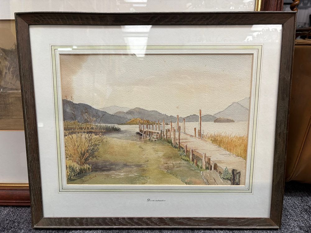 Lot 775: Watercolour of Derwentwater lake signed Maia Bond