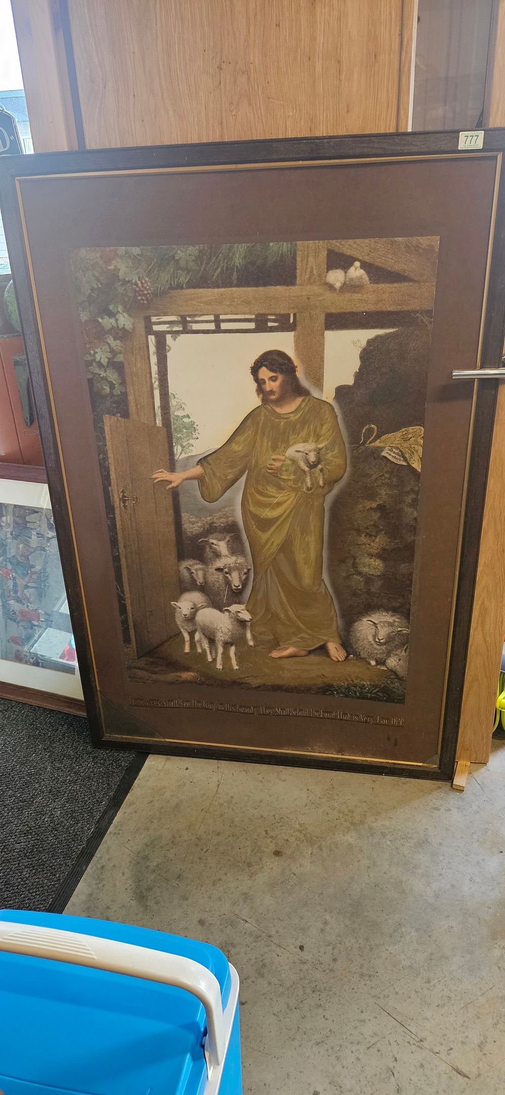Lot 777: Antique religious print titled "The Tender Shepherd" by...